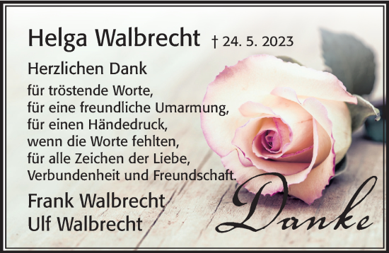 Traueranzeige von Helga Walbrecht von Cellesche Zeitung