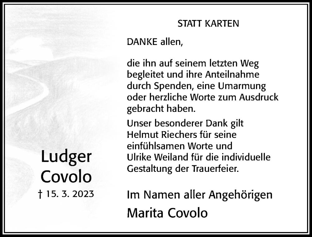  Traueranzeige für Ludger Covolo vom 10.06.2023 aus Cellesche Zeitung