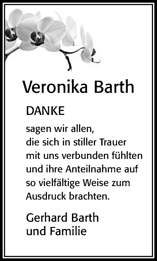 Traueranzeige von Veronika Barth von Cellesche Zeitung
