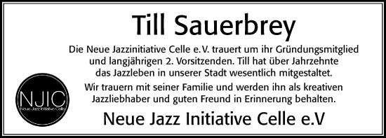 Traueranzeige von Till Sauerbrey von Cellesche Zeitung