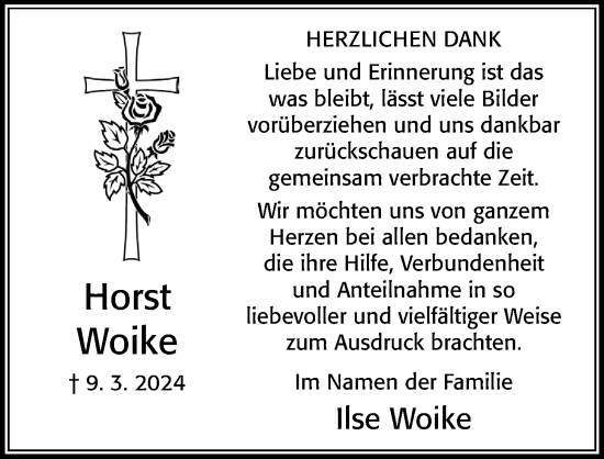 Traueranzeige von Horst Woike von Cellesche Zeitung
