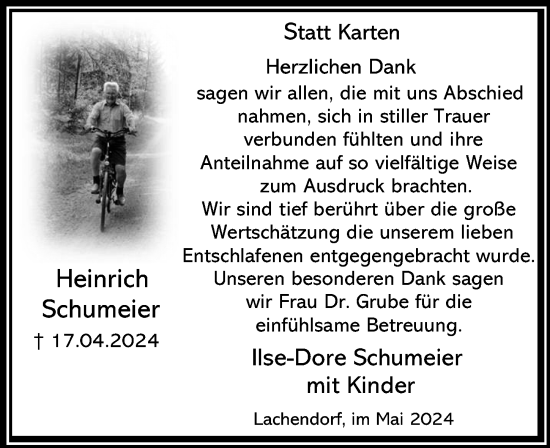 Traueranzeige von Heinrich Schumeier von Cellesche Zeitung
