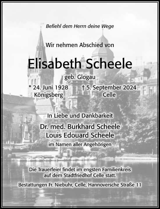 Traueranzeige von Elisabeth Scheele von Cellesche Zeitung