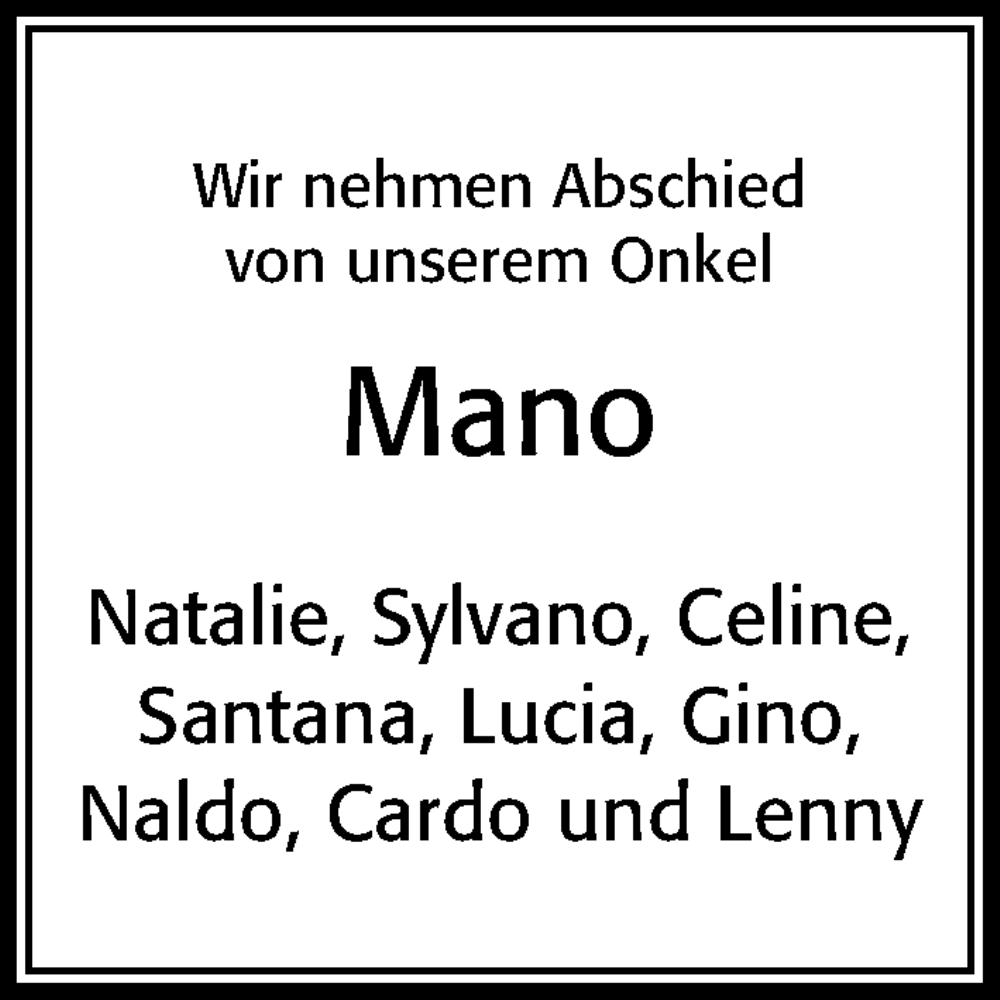  Traueranzeige für Manuel Tobias vom 13.02.2025 aus Cellesche Zeitung