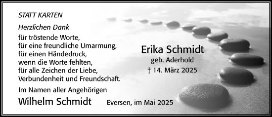 Traueranzeige von Erika Schmidt von Cellesche Zeitung