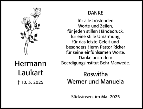 Traueranzeige von Hermann Laukart von Cellesche Zeitung