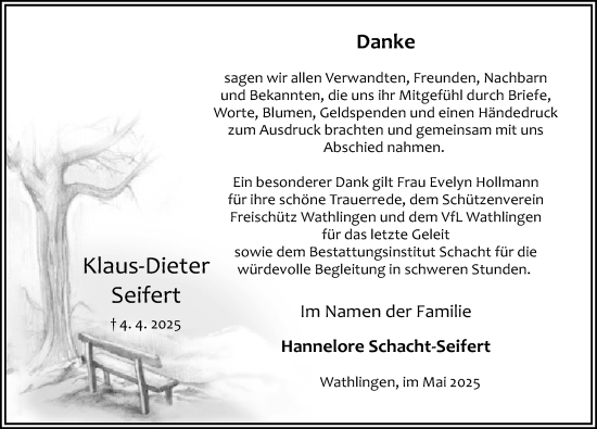 Traueranzeige von Klaus-Dieter Seifert von Cellesche Zeitung