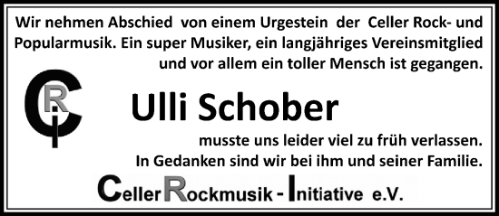 Traueranzeige von Ulli Schober von Cellesche Zeitung
