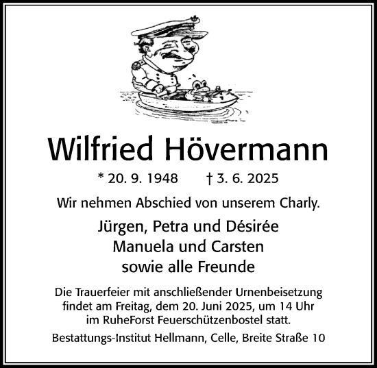 Traueranzeige von Wilfried Hövermann von Cellesche Zeitung