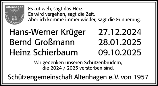 Traueranzeige von Bernd Großmann von Cellesche Zeitung
