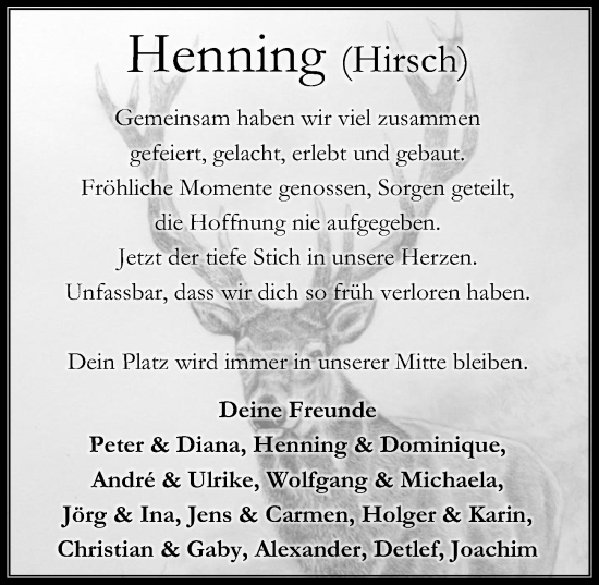 Traueranzeige von Henning Hirsch von Cellesche Zeitung